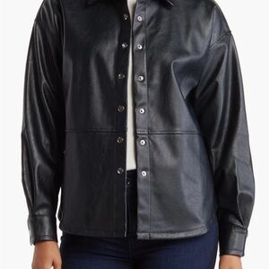 Wildfox Black Faux Leather Jacket Sleek Contemporary Design NWT Size XL